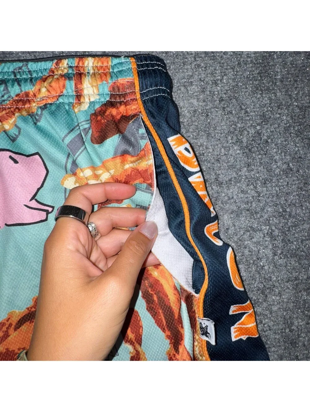 Flow Society Bacon Flow Athletic Shorts Mens MD Vtg y2k 90s Rare